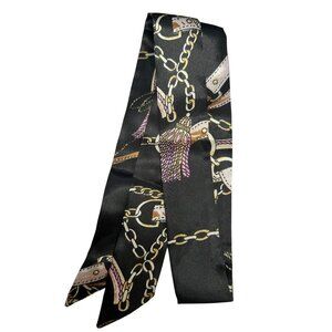 Women's Silky Black Bag/Purse Scarf